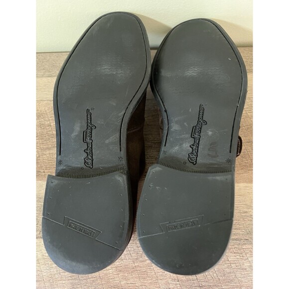 Salvatore Ferragamo Studio Men’s Brown Suede Monk Strap Shoes 8.5 D - Picture 4 of 6